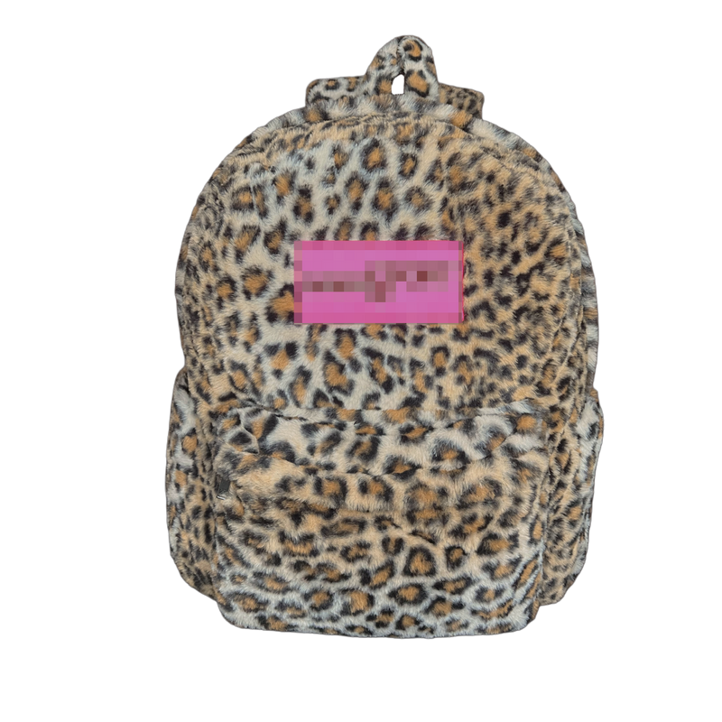 Pink Patch Leopard Backpack